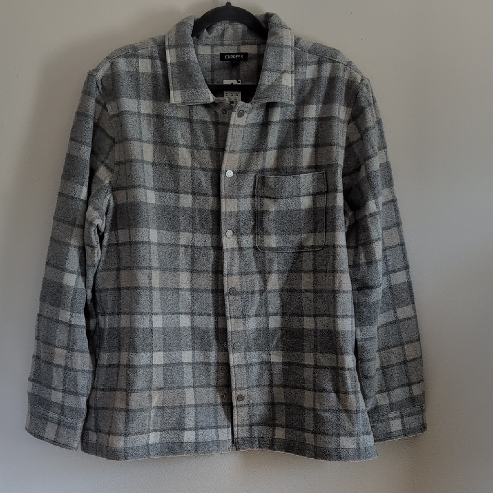 Express Gray Plaid Jacket